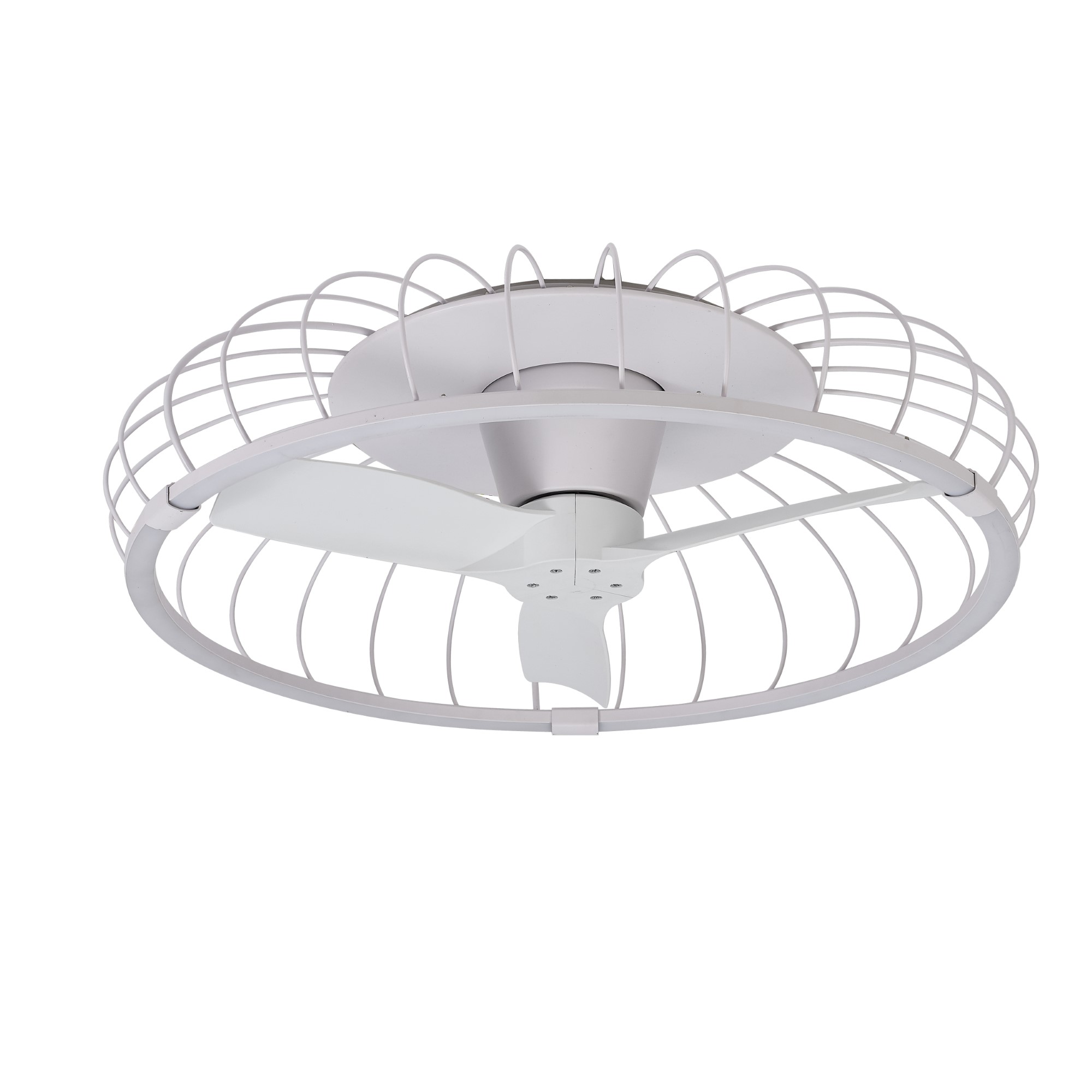 M7807  Nature 75W LED Dimmable Ceiling Light & Fan; Remote / APP / Voice Controlled White
